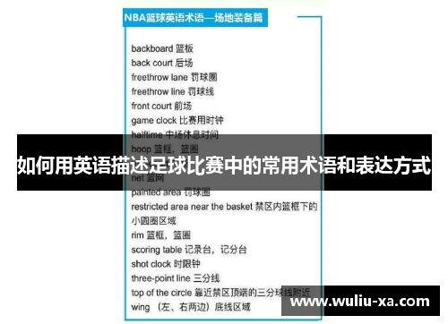 如何用英语描述足球比赛中的常用术语和表达方式